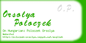 orsolya poloczek business card